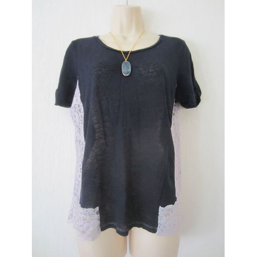 T-Shirt Bleu En Lin Sq T 38