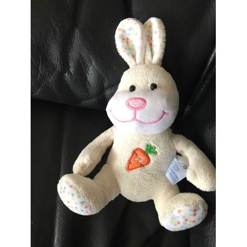 Doudou Musical Lapin Blanc Pois Carotte Gipsy 20cm