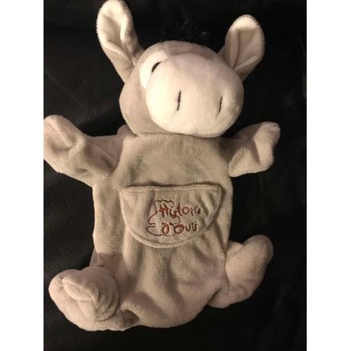 Histoire D Ours Doudou Marionnette Ane Cheval Gris 20cm