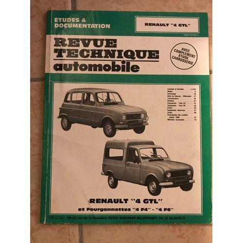 Revue Technique Automobile, N° 388.5 - Renault 4 Gtl (Moteur 1108 Cm³), Fourgonnettes 4 F4, 4 F6, Renault 4 Tl Type 112 C (Moteur 956 Cm³)
