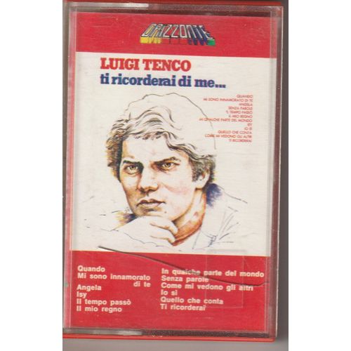Tres Rare K7 Audio Luigi Tenco ( Dalida ) Pressage Italien Ti Ricorderai Di Me 12 Titres Ricordi