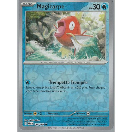 Carte Pokémon - Magicarpe - 129/165 - Reverse - Ev3,5 151 Mew