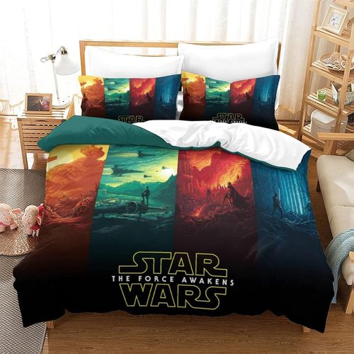 Parure De Lit Imprim¿¿E Star Wars, 3 Pi¿¿Ces, Housse De Couette Douce, Pour Filles Et Gar?Ons