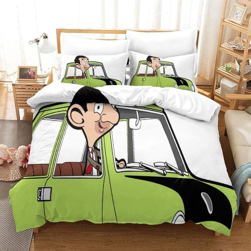 Mr Bean Ensemble De Literie Dessin Anim¿¿ Housse De Couette Avec Taies D'oreiller Imprim¿¿ Parure De Lit Linge De Lit Confortable Literie Chambre 3 Pi¿¿Ces