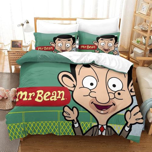 Mr Bean Ensemble De Literie Dessin Anim¿¿ Housse De Couette Avec Taies D'oreiller Imprim¿¿ Parure De Lit Linge De Lit Confortable Literie Chambre 3 Pi¿¿Ces