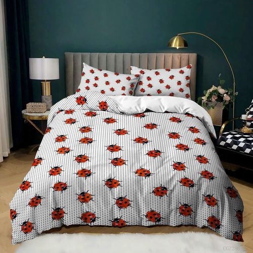 Parure De Lit En Microfibre Avec Housse De Couette Et 2 Taies D'oreiller, Th¿¿Me Paysage Idyllique, Facile D'entretien