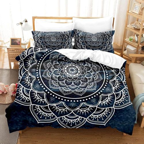 Parure De Lit Th¿¿Me Mandala - Housse De Couette En Microfibre De Polyester - Comprend 1 Housse De Couette Et 2 Taies D'oreiller