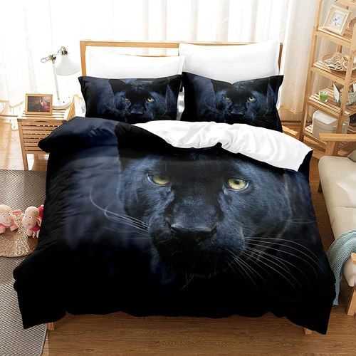 Parure De Lit Avec Housse De Couette Et 1/2 Taie D'oreiller, Th¿¿Me Animal L¿¿Opard, Design De Style Sportif, Housse De Couette Douce Et Confortable