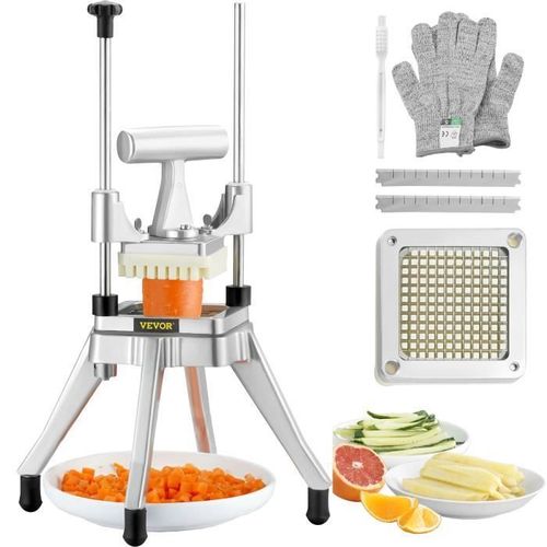 Coupe-Frites Commercial - Vevor - Coupe-Légumes Fruits Multifonction - Lame De 0,64 Cm En Inox