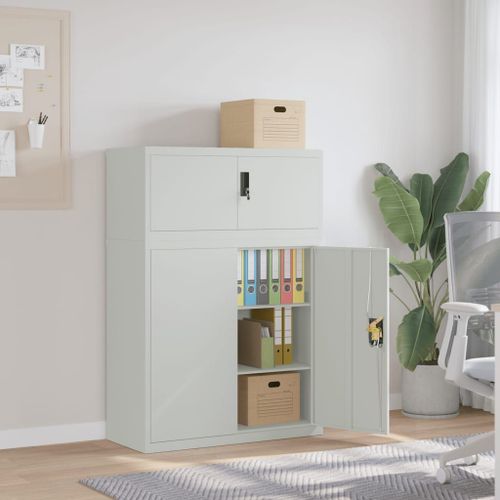 Vidaxl Classeur Gris Clair 90x40x130 Cm Acier