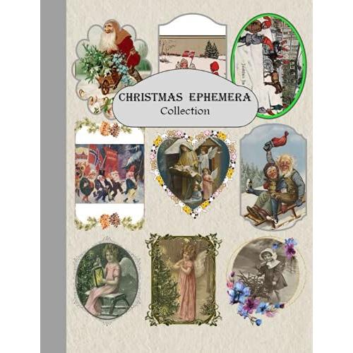 Christmas Ephemera Collection: Vintage Christmas Winter Landscapes Ephemera, Decoupage Paper (28 Sheets, 126 Retro Rustic Images) For Cut Out And ... Decoupage And Mixed Media Projects
