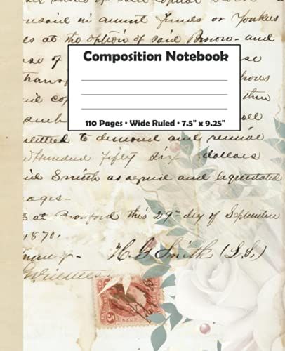 Composition Notebook, 110 Pages, Wide Ruled, 7.5" X 9.25": Bohemian Styled Notebook For Students And Adults. Ideal For Essays, Stories, Notes, Home ... Wide Ruled Heavy Paper With Margins.