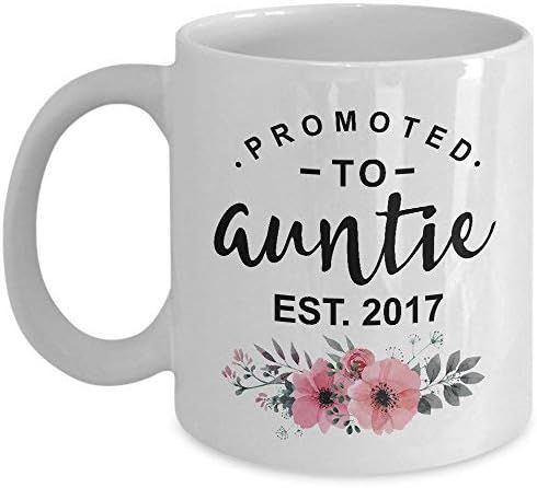 Promu À Tante Tasse À Café Première Tante Bébé Révéler Cadeau Est 2017 Soeur 11oz Nouveauté Tasse À Thé En Céramique