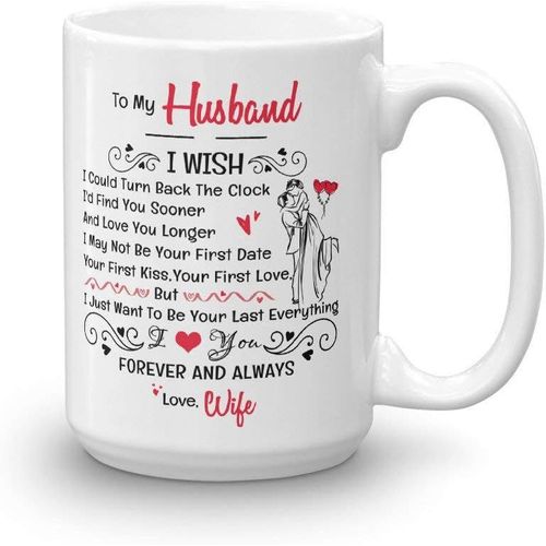 À Mon Mari, J'aimerais Pouvoir Revenir En Arrière, Tasse D'horloge, Meilleur Cadeau Pour La Saint-Valentin, Anniversaire De Mariage, Excellente Idée De Cadeau D'anniversaire Pour Lui