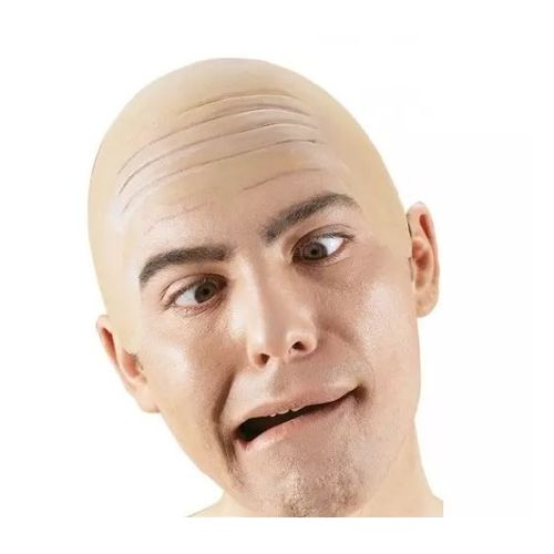 Crâne Souple Chauve Déguisement Homme Nu Cosplay . Perruque Bonnet Latex Couleur Peau - Utiliser Du Fond De Teint Pour Masquer Les Limites.