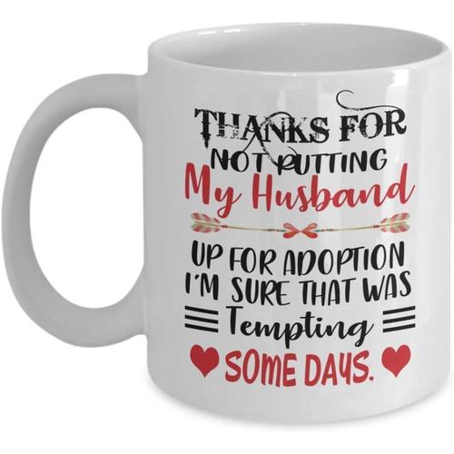 Tasse Merci De Ne Pas Mettre Mon Mari Au Cirque - Idées De Cadeaux Parfaites Pour La Fête Des Mères Pour La Belle-Mère, Les Femmes, La Belle-Mère De La Belle-Fille - Tasse À Café Drôle Pour La Belle-Mère, Tasse À Thé Blanche 11 Oz