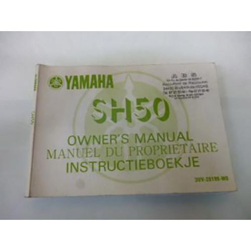 Manuel Du Propriétaire Utilisateur Origine Pour Scooter Yamaha 50 Sh 3uv-28199-W0 Occasion