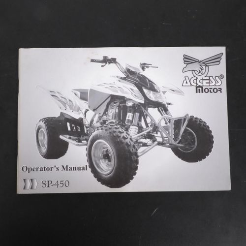 Manuel Du Propriétaire Utilisateur Origine Pour Moto 450 Acess Sp-450 Occasion