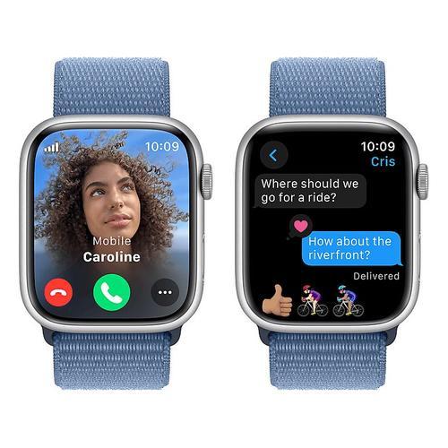 Apple Watch Series 9 Gps + Cellular - Boîtier Aluminium 45 Mm Argent Bleu