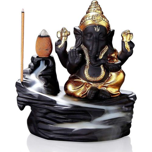 Porte-encens en céramique fait à la main, figurine de brûleur d'encens à contre-courant
