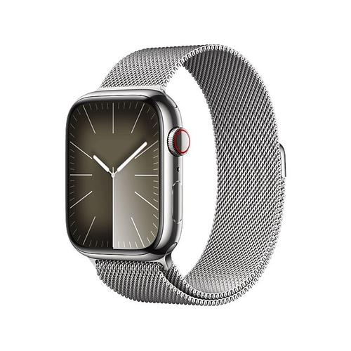 Apple Watch Series 9 Gps + Cellular - Boîtier Acier Inoxydable 45 Mm Argent - Bracelet Milanais