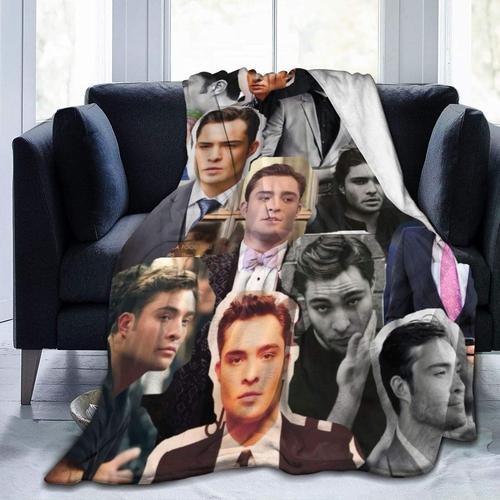 Ed Westwick Dans Le Rôle De Chuck Bass Couverture Chaude Douce Et Confortable Couverture De Pique-Nique Couverture Polaire Pour Canapé, Bureau, Lit, Voiture, Camping, Canapé 203,2 X 152,4 Cm