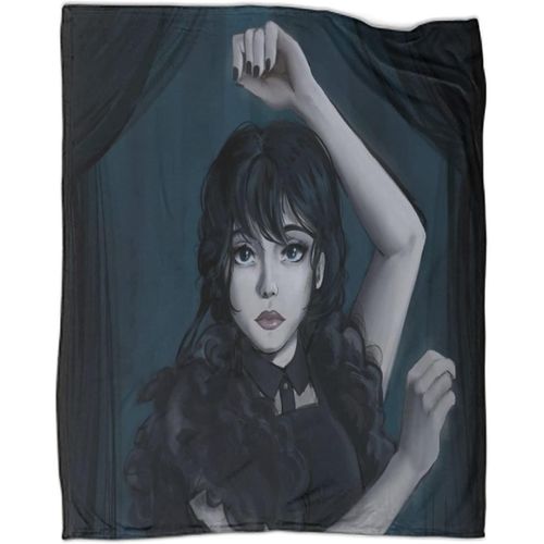 Couvertures Wednesday Addams Super Douces Et Chaudes, Moelleuses, Légères Et Douillettes Pour Enfants, Adolescents, Jeunes Filles Ou Adultes Pour Canapé-Lit, Canapé 127 X 152 Cm