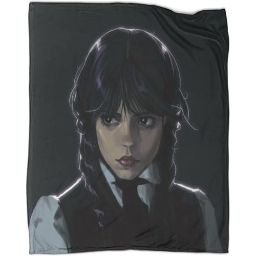 Wednesday Addams Couverture Super Douce, Confortable Et Chaude, Anti-Boulochage, Adaptée À Toutes Les Saisons, Linge De Lit, Canapé Et Décoration En Peluche, Couverture De Voyage, De Camping, 150 X 200 Cm