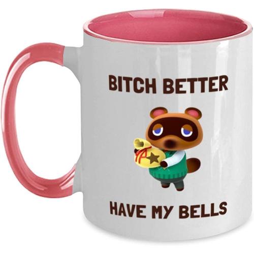 Tasse Bicolore Animal Crossing, Bitch Better Have My Bells, Tasse Bicolore Tom Nook, Tasse À Café Animal Crossing New Horizon Mug-288