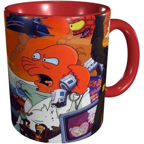 Futurama Mugs Comics Anime Tasses À Café Nouveauté Cadeau Tasse À Café En Céramique Maison Voyage Tasses À Café Tasse Rouge-Rouge