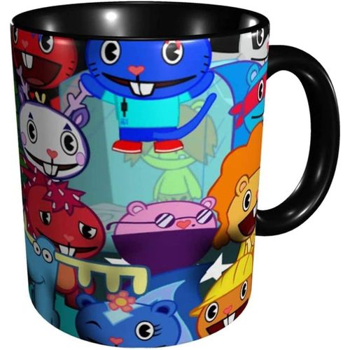 Happy Tree Friends Tasses Bande Dessinée Anime Tasses À Café Nouveauté Cadeau Tasse À Café En Céramique Maison Voyage Tasses À Café Tasse Tasse Rouge-Noir