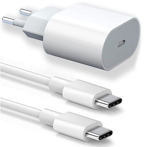 Chargeur Rapide Usb-C 25w + Câble Usb-C Vers Usb-C 20w 1m Pour Iphone 15 Pro Max / Iphone 15 Plus / Iphone 15 Pro / Iphone 15 - E.F.Connection