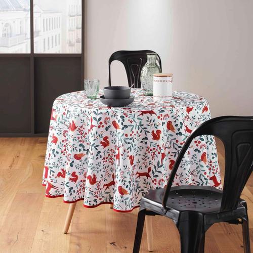 Nappe Antitache Ronde - Diamètre 180 Cm - Animaux De La Forêt - Multicolore Multicolore