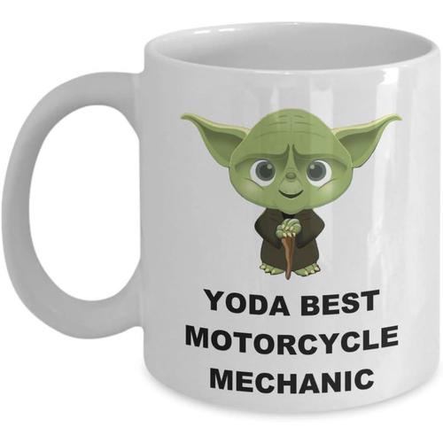 Yoda Meilleur Mécanicien De Moto ? Cadeaux De Fête D'anniversaire De Noël Pour Le Personnel Des Employés, Mari, Femme, Homme, Femme, Fils, Fille, Star Wars Jedi Mug À Café