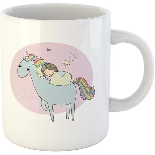 Mug Cupoffee Mug Tasse À Thé En Cupéramique Animaux Colorés Fille Endormie Et Licorne Pour Enfants Pyjamas L'heure De Dormir Bonne Nuit Fais De Beaux Rêves Bébé Grande Poignée En C Cadeau Pour La Famille Et Le Bureau