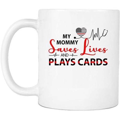 Tasse À Café En Céramique 11oz, Carte De Jeu Drôle Pour Maman, Vie D'infirmière, Cadeau D'école D'infirmière