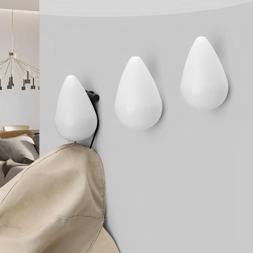 Naturel Crochet Mural en Bois Massif 3 Pièces, Forme Goutte Porte Manteau Mural Bois, Style Nordique Patère Bois, Patère Murale, Porte Manteau Mural pour Entrée Chambre.[G503]