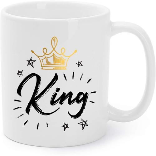 Tasses Funny King Café/Thé Couple Tasses Pour Hommes Nouvel An/Fête Des Pères/Anniversaire/Noël/Cadeaux De Vacances Pour Petit Ami/Mari De Petite Amie/Femme 11 Oz - Cp-5