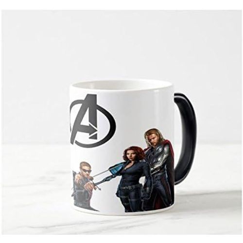 Tasse The Avengers Team Marvel Magique Changement De Couleur Tasse Réactive À La Chaleur Tasse Noire Tasse
