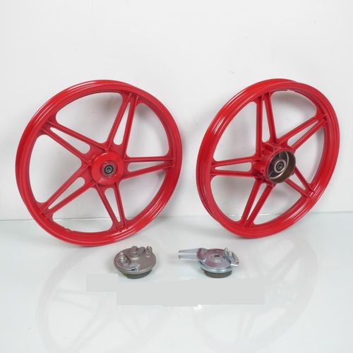 Jantes À Bâtons Rouge 17x1.6 Pouces Type Bernardi Pour Mobylette Peugeot 103