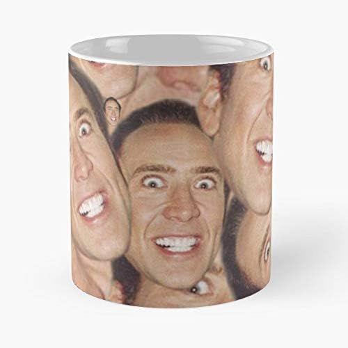 Nicolas Cage Nic Nick Nickolas-Meilleures Tasses Nicholas Trésor National Sourire Effrayant Souriant Effrayant Sommaire Cringe Cringy