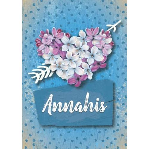Annahis: Cuaderno De Notas A5 | Nombre Personalizado Annahis | Regalo De Cumpleaños Para La Esposa, Mamá, Hermana, Hija .. | Diseño: Lilas Corazon | 120 Páginas Rayadas, Formato A5 (14.8 X 21 Cm)