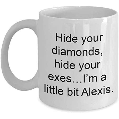 Funny Mugs I'm A Little Bit Alexis Coffee Mug (11 Oz. White) - Rose Apothecary, Fan, Selfish, Schitts Creek, David, Moira, Johnny, Alexis, Quotes, Actor, Actress, Tv Sitcom, Canadian, Snarky, Witty