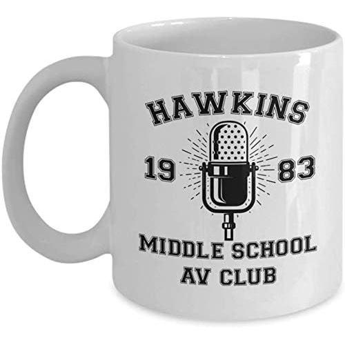 Funny Mugs Stranger Things Mug, Available In (11 Oz.) Hawkins Middle School Av Club