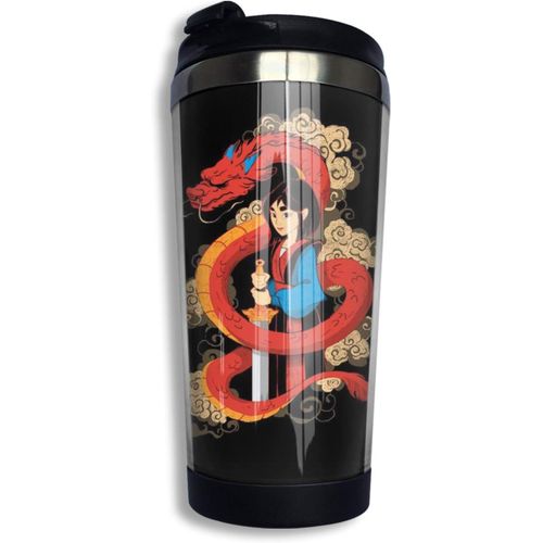 Hua Mulan Coffee Cups Tumblers Vacuum Travel Mug Customize Art Coffee Cup With Lids 13.5 Oz Fit Ice Drinks And Hot Beverage