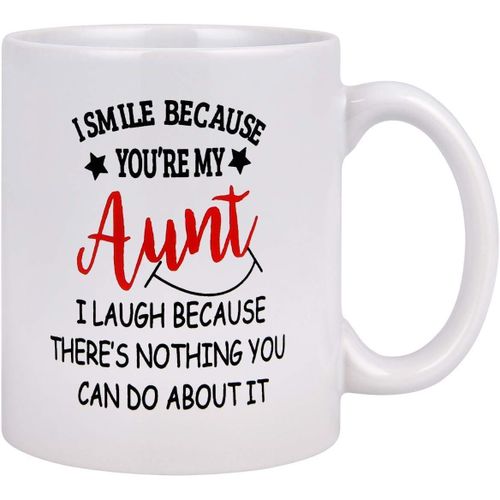 Coffee Mug Aunt Gifts From Niece, Best Ever Auntie Gift Ideas From Nephew, Aunt Birthday Mugs Coffee Cups For The Greatest Aunt's Birthday Novelty Cup, Aunt Smile Mug
