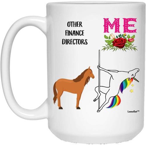 Funny Best Finance Director Unicorn Birthday White Coffee Mug