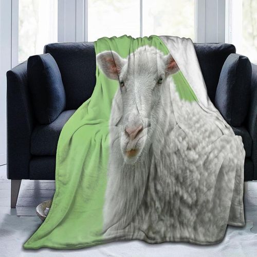 Couverture Super Douce En Flanelle Pour Le Visage Du Bélier, Jeté De Lit Chaud Et Moelleux, Anti-Boulochage, Lavable Pour Adultes Et Enfants