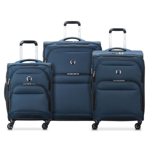 DELSEY PARIS - SKY MAX 2.0 - Set de 3 valises souples 55cm/ 68,5cm/ 79cm - Bleu