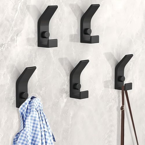 Crochet Mural, 5 Pièces Porte Manteau Mural, Pratique Murale Patères avec Vis Double Crochet Porte Manteau en Métal Coat Hooks pour Salle de Bain, Chambre, Armoire.[G33]